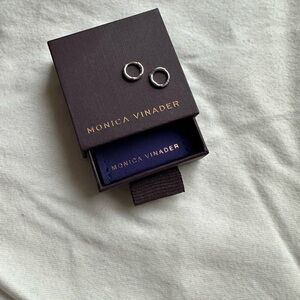 Monica Vinader Sterling Silver Siren Muse Mini Huggie Earrings